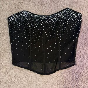 Edikted Sheer Rhinestone Corset